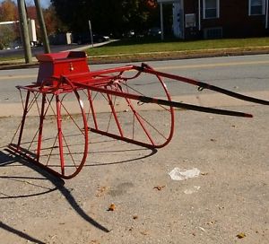 Antique Racer Sleigh Horse Drawn Sled with Shafts.  red , collectible rare