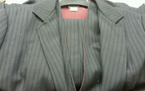 Reed Hill Saddleseat Ladies 3p suit Navy and Black Pin Wool Blend size 20 - USA