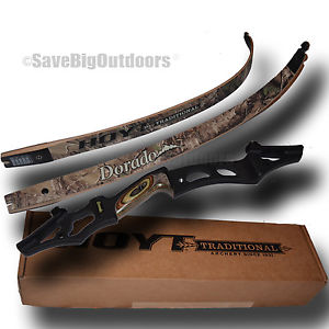 New LH HOYT Dorado Recurve Bow Black Riser and RT XTRA Camo Limbs 60" 45lb