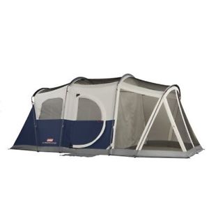 Coleman Elite WeatherMaster Tent - 17x9 6 Person Cabin Tent with LED Light &