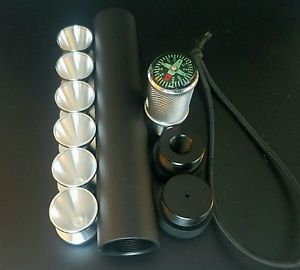 Combo! Aluminum 6061 tube Black 1.25" OD 1" ID 7.5". & 6 Dry cups .99" OD 7075