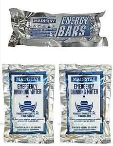 30 Day Ration kit Mainstay1200 Cal. Emergency Disaster Food Energy Bar & Water