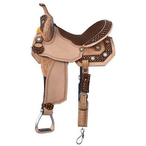 Silver Royal Saddle Western High Noon Barrel 13" Light Brown Hair SR2763