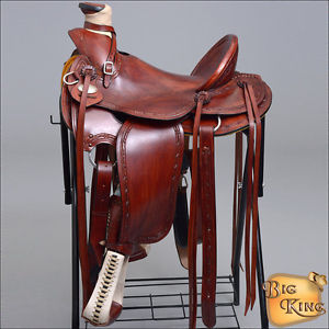 WD69M-F HILASON BIG KING SERIES WESTERN WADE RANCH ROPING COWBOY TRAIL SADDLE 17