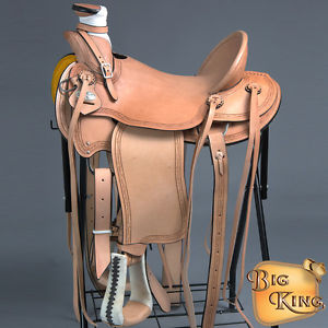 WD069-F HILASON BIG KING SERIES WESTERN WADE RANCH ROPING COWBOY TRAIL SADDLE 15