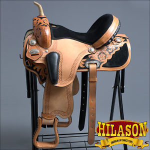 TT206BK1-A HILASON WESTERN DRESSAGE FLEX TREE BARREL RACING TRAIL SADDLE 14"