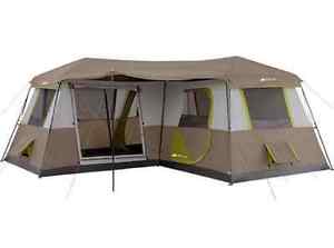 Instant Cabin Tent 12 Person 3 Room L-Shaped River Large Family Camping Shelter