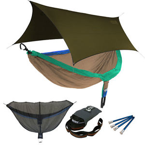 Eagles Nest ENO DoubleNest OneLink Combo - ATC Hammock+Olive Profly