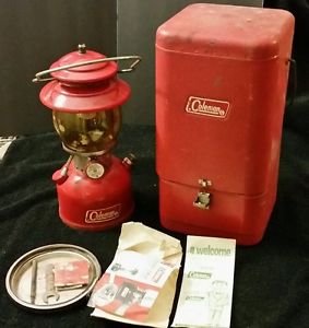 Vintage Coleman 200A Lantern w/ Metal Case & Accessory Safe! Original USA 1/1971