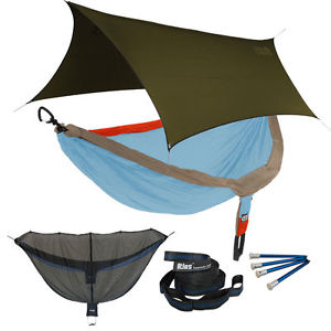 Eagles Nest ENO DoubleNest OneLink Combo - Powder/Org/Tan Hammock+Olive Profly