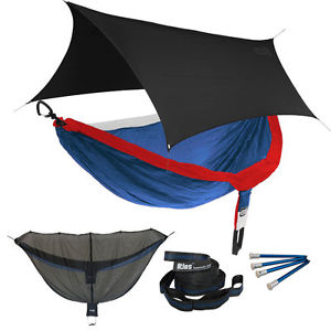 Eagles Nest ENO DoubleNest OneLink Combo - Patriot Hammock+Black Profly