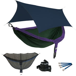 Eagles Nest ENO DoubleNest OneLink Combo - Purple/Forest Hammock+Navy Profly