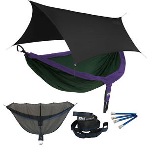 Eagles Nest ENO DoubleNest OneLink Combo - Purple/Forest Hammock+Black Profly