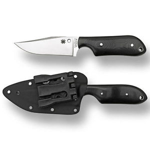 Spyderco Street Beat Micarta Black - Plain Blade Knives