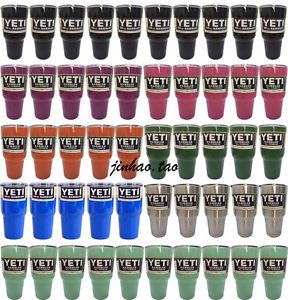 50pcs 8Colors Rambler Cooler Tumbler 30oz YETI Stainless Steel Bottle Coffee Mug