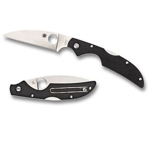 Spyderco Kiwi 4 G-10 Black - Plain Blade Knives