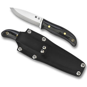 Spyderco Bushcraft G-10 Black - Plain Blade Knives