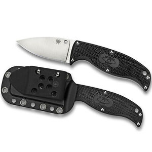 Spyderco Enuff Lightweight Black Leaf - Plain Blade Knives