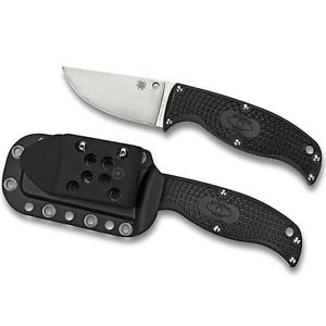 Spyderco Enuff Lightweight Black Clip Point - Plain Blade Knives