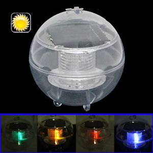 ELETTRONICA Black Transparent Ball Shape Solar Powered Colorful Night Light Lamp