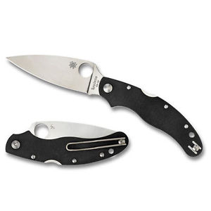 Spyderco Caly 3.5 G-10 Black - Plain Blade Knives