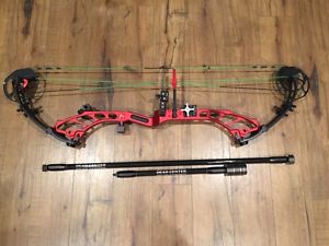 PSE Supra Freak bow with CBE LED sight & Dead Center weights