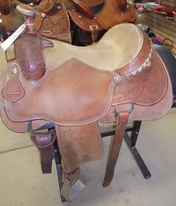 15.5" USED CACTUS TEAM ROPING WESTERN SADDLE 3 1018 1