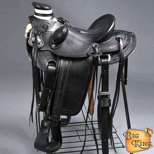 WD87A-BKA HILASON BIG KING WESTERN WADE RANCH ROPING COWBOY TRAIL SADDLE 15"