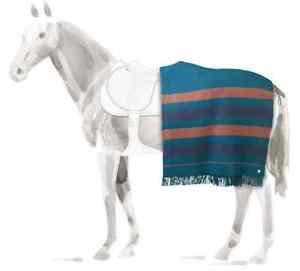 NIB Authentic Hermes 100% Wool Rocabar Sellier Blanket Prussia Blue Decor/Riding