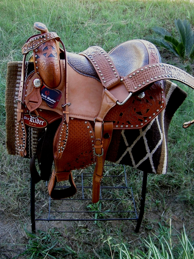 Horse Western Barrel Show Pleasure LEATHER SADDLE Bridle 50104