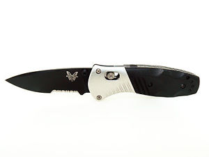 Benchmade: 586SBK MINI BARRAGE Axis Assisted Folding Knife Black Serrated Edge