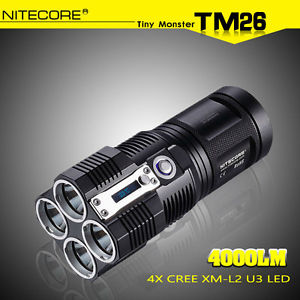 NiteCore Tiny Monster TM26 Ultra Long Range CREE XM-L2 U3 LED Light- 4000 Lumen