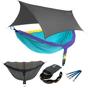 Eagles Nest ENO DoubleNest OneLink Combo - Retro 2 Hammock+Grey Profly