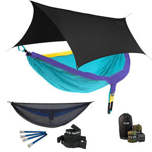 Eagles Nest ENO DoubleNest OneLink Combo - Retro 2 Hammock+Black Profly