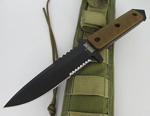 Hardcore Hardware MFK04-G Tactical Survival Knife Coyote G-10 Khaki Sheath