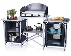 CamPart Travel Camping Outdoor Kitchen With 4 Adjustable Feet And Windshield