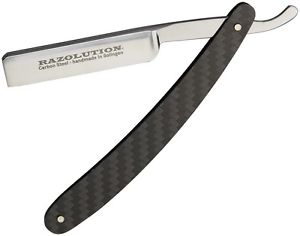 Razolution SBT88161 Straight Razor 6.375" Carbon Steel w/Straight Head Blade