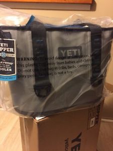 Yeti Hopper 20 Soft Side Cooler Fog Gray/Tahoe Blue New In Box Free Shipping!