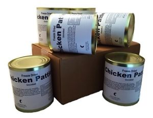 New 1 Un-cooked Freeze Dried Chicken Patties- Brand New- Full Case 6 #10 Cans