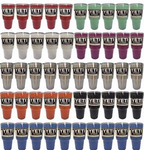 50pcs Yeti 30oz Rambler Cooler Tumbler Stainless Steel Coffee Cup&Lid 8 Colors