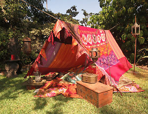 Boho Gypsy TENT hippie upcycled ethnic OOAK canopy teepee festival patchwork