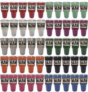 50x Yeti 30oz Rambler Cooler Tumbler Stainless Steel Coffee Mug & Lid 10 Colors