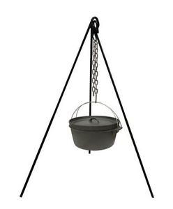 Camping Outdoor Cast Iron Cooking Tripod for Camp Fire Dutch Oven Pot Pan Holder