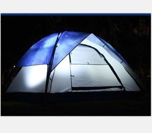 3-4 Persons Camping Hiking Double-deck Tent Outdoor Waterproof Starry Sky S-S