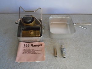 Optimus Ranger 199 Kerosene Gasoline Alcohol Backpacking Stove Extras Alum Case