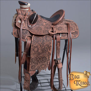 WD92RODB-F HILASON BIG KING WESTERN WADE RANCH ROPING COWBOY TRAIL SADDLE 16"