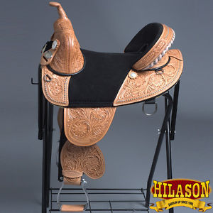 HILASON CLASSIC SERIES TREELESS WESTERN TRAIL BARREL RACING LEATHER SADDLE 15"