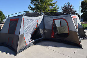 Ozark Trail 16' x 16' Instant Cabin Tent 3 Room Sleeps 12 Camping Hiking