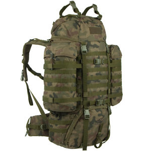 WISPORT 85L RACCOON BACKPACK TACTICAL HYDRATION MOLLE RUCKSACK PL WOODLAND CAMO