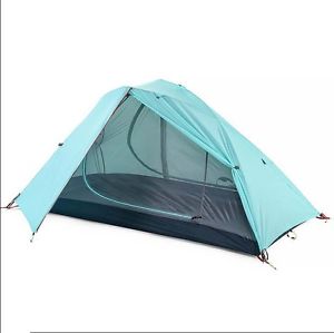 2 Persons Light Blue Camping Hiking Double Lining Tent Outdoor Waterproof @